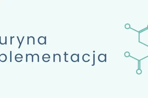 Tauryna: co to jest? Grafika przedstawia wzór chemiczny tauryny i napis "Tauryna suplementacja".