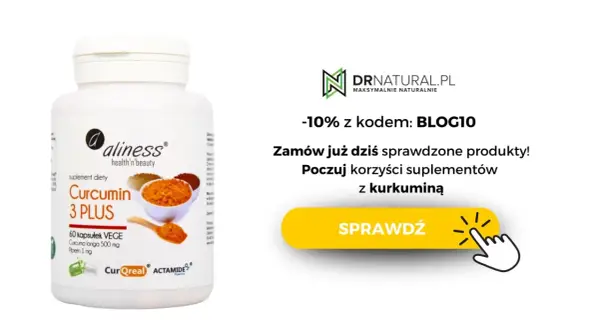 Suplement Aliness Curcumin 3 PLUS z kurkuminą. Odkryj, na co pomaga kurkuma i poczuj korzyści dla zdrowia. Zamów z rabatem!
