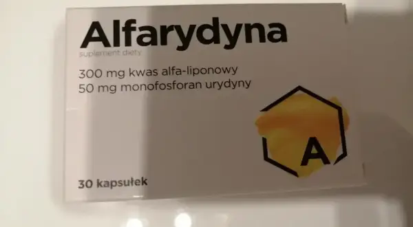Alfarydyna na co pomaga? Suplement diety z kwasem alfa-liponowym i monofosforanem urydyny. Opakowanie zawiera 30 kapsułek.